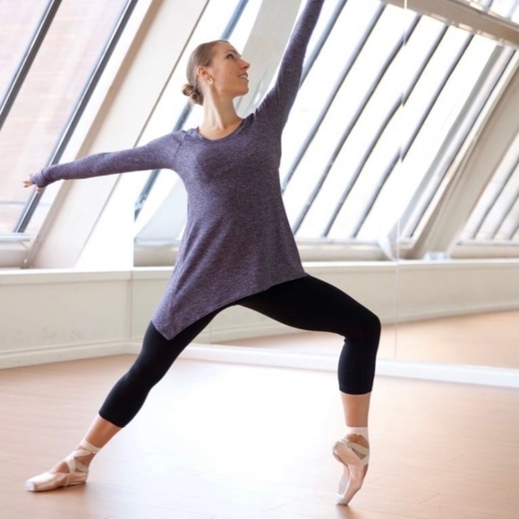 Lululemon Rehearsal Long Sleeve Heathered Black Swan - Picture 1 of 10
